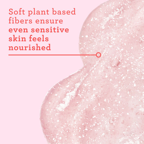 Bliss Jelly Glow Gentle Exfoliator Peel has soft plant based fibers to ensure even sensitive skin feels nourished