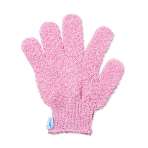 Bliss Go Scrubs Face + Body Exfoliating Gloves in pink
