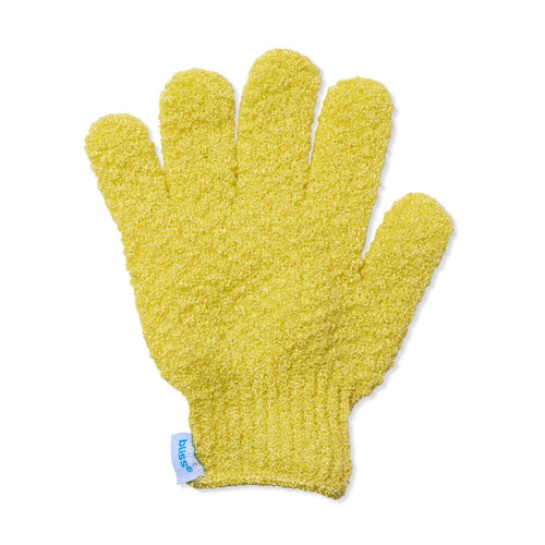 Bliss Go Scrubs Face + Body Exfoliating Gloves in yellow