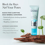 Block Star Clarifying Mineral Sunscreen SPF 30 us vs them