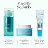 Block Star Clarifying Mineral Sunscreen SPF 30 pairs well with Clear Genius Clarifying Toner, Drench & Quench Moisturizer