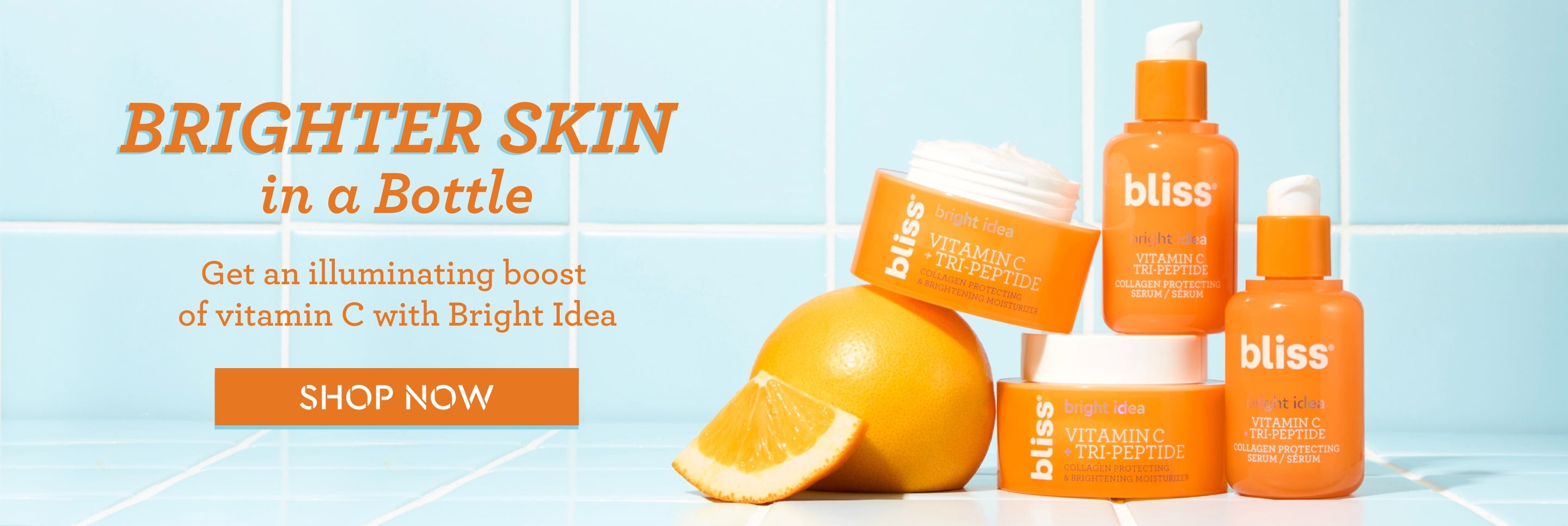 Brighter skin in a bottle. Get an illuminating boost of vitamin C with the Bright Idea collection from Bliss