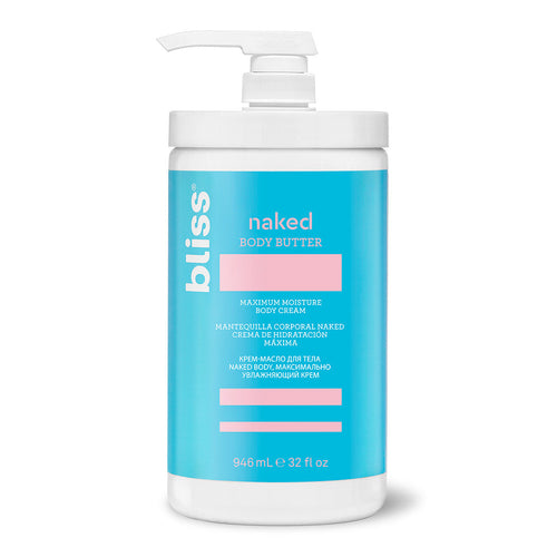 Bliss Naked Body Butter Unscented Moisturizer in 32 ounces