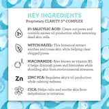 Bliss Clear Genius Spot Treatment key ingredients are 2% Salicylic Acid, Witch Hazel, Niacinamide, Zinc PCA, and Cica