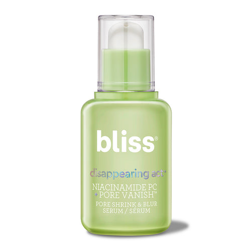 Disappearing Act Pore Shrink & Blur Serum in green pump serum bottle