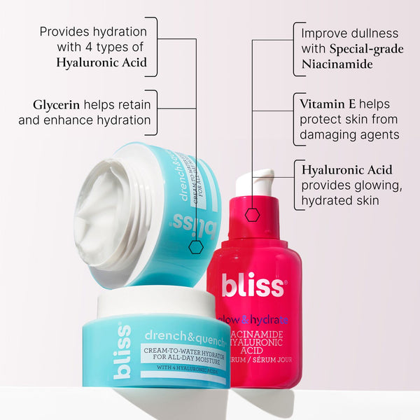 Bliss Hydration Sensations Bestsellers Kit key ingredients
