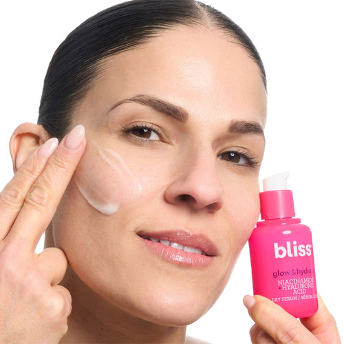 Bliss Glow & Hydrate Day Hyaluronic Serum on model image