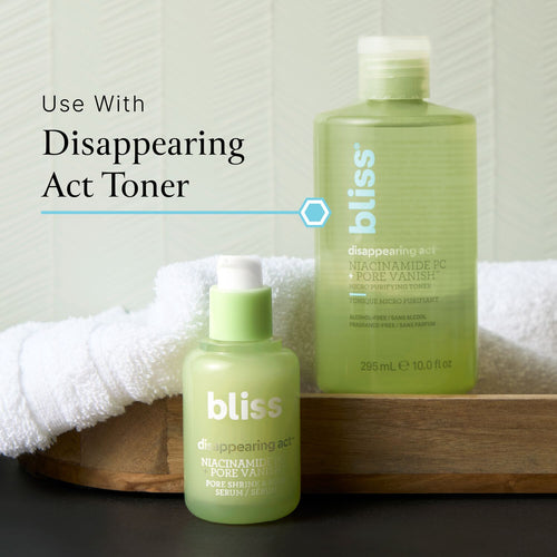 Bliss Disappearing Act Serum can be used with Bliss Disappearing Act Toner