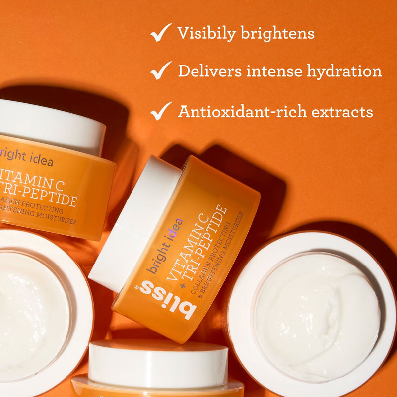 Bliss Bright Idea Moisturizer Travel Mini visibly brightens, delivers intense hydration, and has antioxidant-rich extracts