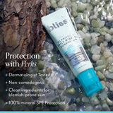 Block Star Clarifying Mineral Sunscreen SPF 30 protection with perks, dermatologist tested, clean ingredients for blemish prone skin