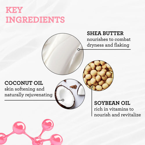 Bliss Grapefruit & Aloe Body Butter key ingredients include Shea Butter, Coconut Oil, and Soybean Oil