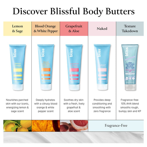 Bliss Body Butter Comparison Chart