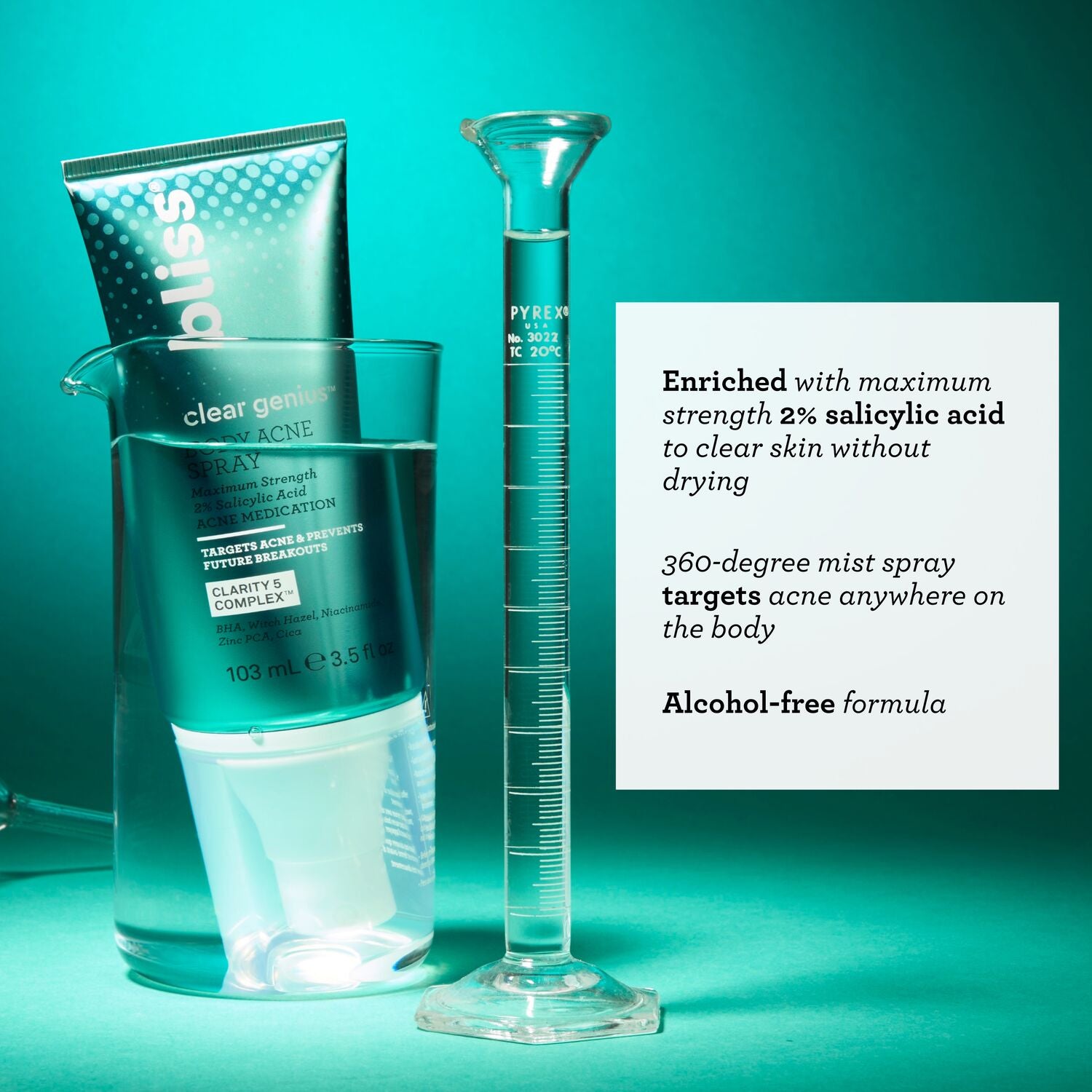 Clear Genius Body Acne Spray Vegan Acne Treatment Bliss Bliss