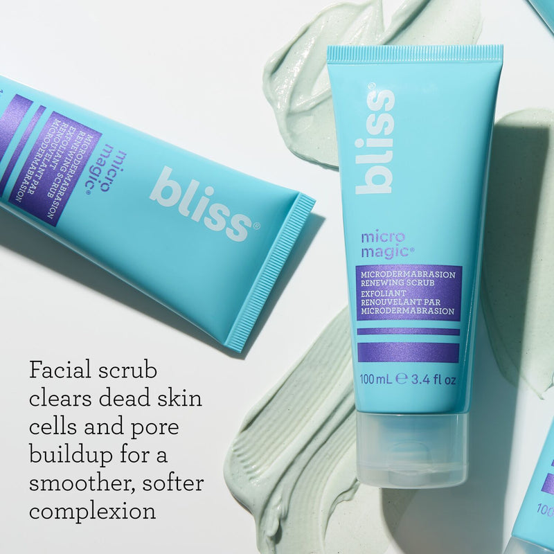 Bliss Micro Magic Microdermabrasion Scrub clears dead skin cells and pore buildup for a smoother, softer complexion
