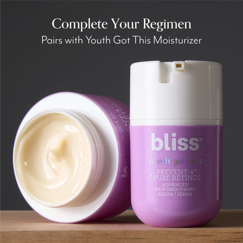 Bliss Youth Got This Serum pairs great with the Bliss Youth Got This Moisturizer